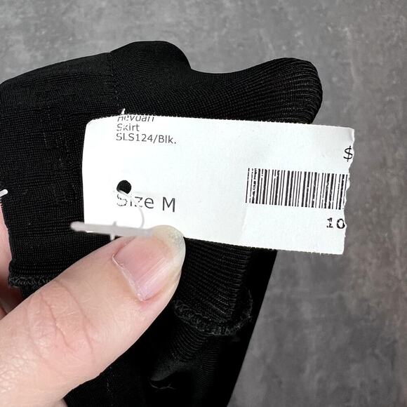 Vintage Heydari Maxi Skirt Slinky Black Womens S/M Stretch Witchy Gothic Grunge - Picture 9 of 9